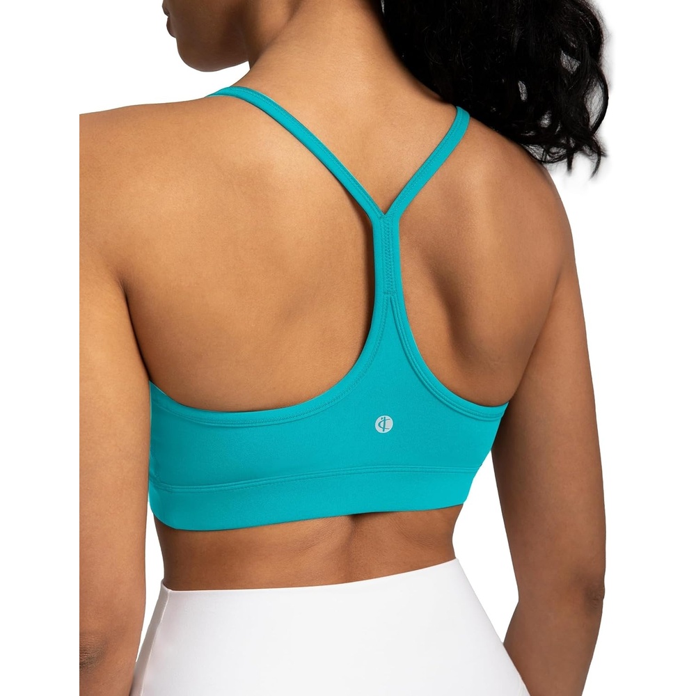 image:imageColorfulkoala Womens Dreamlux Y Back Sports Bra Low Impact Padded Workout Top with Built in Bra AC CupsCeramic Green