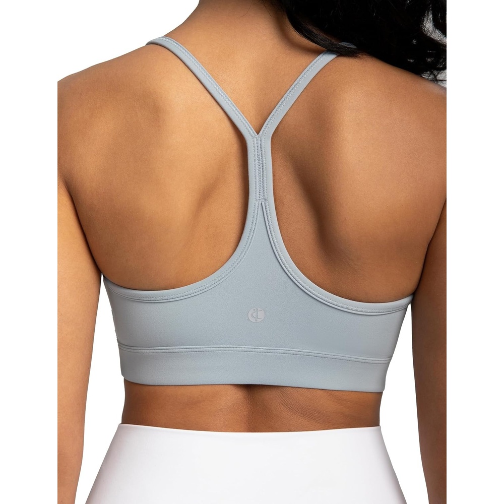image:imageColorfulkoala Womens Dreamlux Y Back Sports Bra Low Impact Padded Workout Top with Built in Bra AC CupsFaded Denim