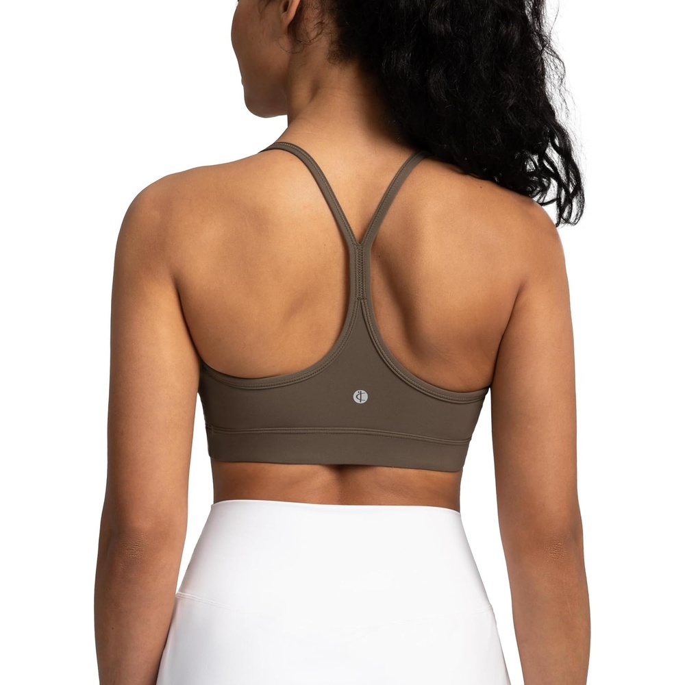 image:imageColorfulkoala Womens Dreamlux Y Back Sports Bra Low Impact Padded Workout Top with Built in Bra AC CupsOlive