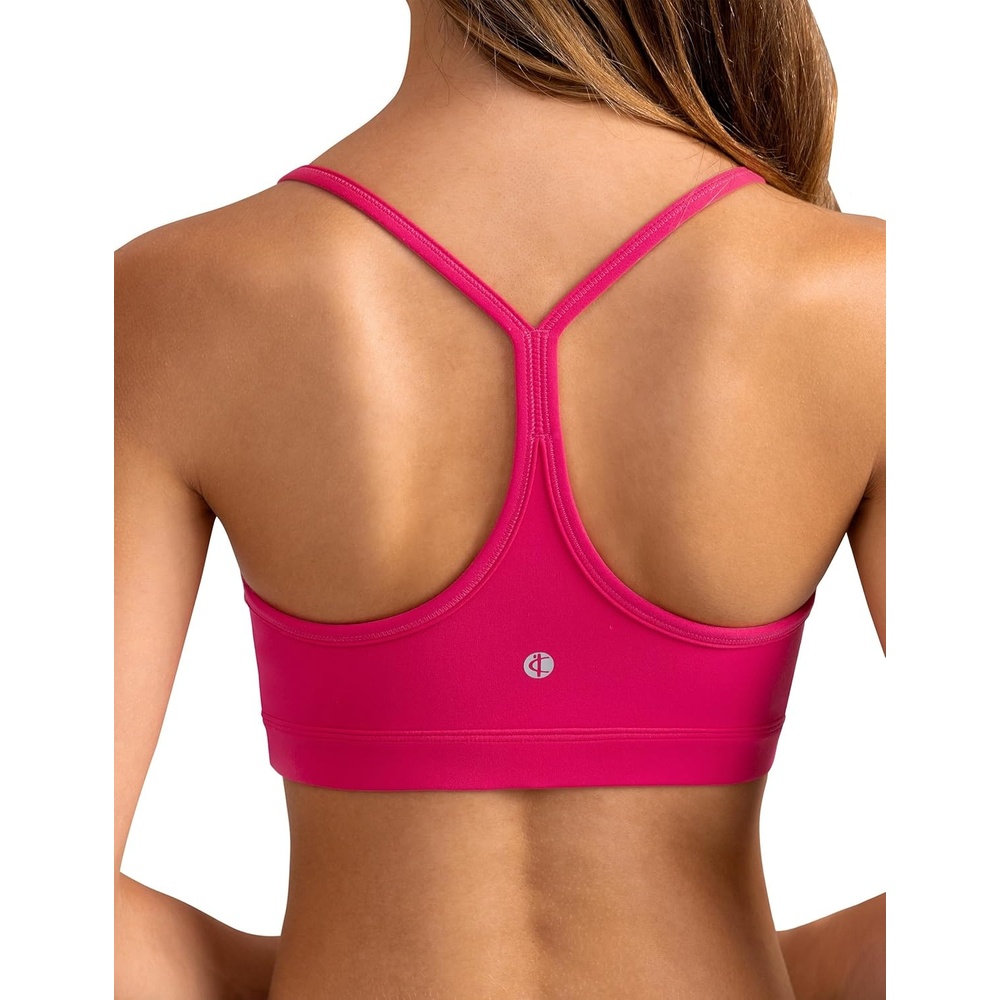 image:imageColorfulkoala Womens Dreamlux Y Back Sports Bra Low Impact Padded Workout Top with Built in Bra AC CupsRaspberry