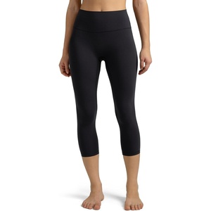 image:imageColorfulkoala Dreamlux No Front Seam Leggings for Women High Waisted Capris 21 Inseam Yoga PantsBlack
