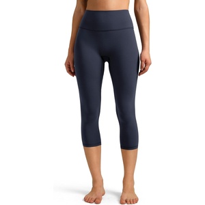 image:imageColorfulkoala Dreamlux No Front Seam Leggings for Women High Waisted Capris 21 Inseam Yoga PantsBlue Ink