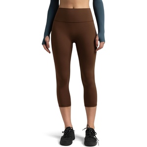 image:imageColorfulkoala Dreamlux No Front Seam Leggings for Women High Waisted Capris 21 Inseam Yoga PantsCocoa