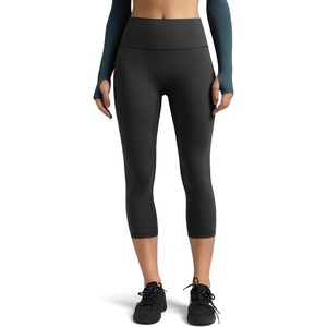 image:imageColorfulkoala Dreamlux No Front Seam Leggings for Women High Waisted Capris 21 Inseam Yoga PantsDark Carbon