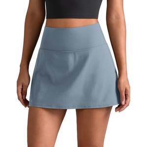 image:imageColorfulkoala Dreamlux Skirts for Women High Rise Athletic Golf Tennis Skorts Builtin Shorts with PocketsChambray