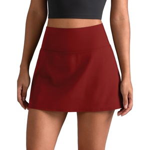 image:imageColorfulkoala Dreamlux Skirts for Women High Rise Athletic Golf Tennis Skorts Builtin Shorts with PocketsMerlot