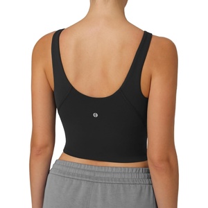 image:imageColorfulkoala Dreamlux Womens Padded Sports Bra High Neck UBack Yoga Running Workout Athletic Tank Top with Removable CupsBlack