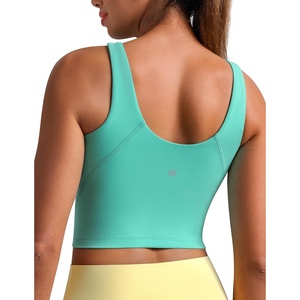 image:imageColorfulkoala Dreamlux Womens Padded Sports Bra High Neck UBack Yoga Running Workout Athletic Tank Top with Removable CupsCockatoo