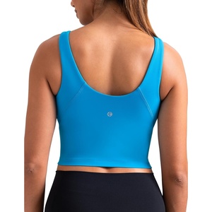 image:imageColorfulkoala Dreamlux Womens Padded Sports Bra High Neck UBack Yoga Running Workout Athletic Tank Top with Removable CupsHawaiian Ocean