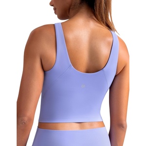 image:imageColorfulkoala Dreamlux Womens Padded Sports Bra High Neck UBack Yoga Running Workout Athletic Tank Top with Removable CupsJacaranda Purple