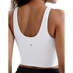 image:imageColorfulkoala Dreamlux Womens Padded Sports Bra High Neck UBack Yoga Running Workout Athletic Tank Top with Removable CupsWhite