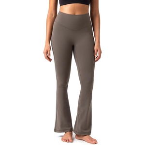 image:imageColorfulkoala No Front Seam Flare Leggings Dreamlux HighWaisted Workout Yoga Pants for Women 275 295 315 InseamMajor Brown