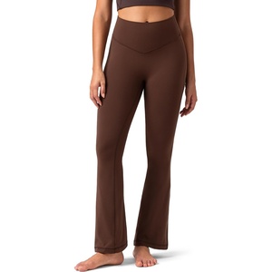 image:imageColorfulkoala No Front Seam Flare Leggings Dreamlux HighWaisted Workout Yoga Pants for Women 275 295 315 InseamRoasted Chestnut