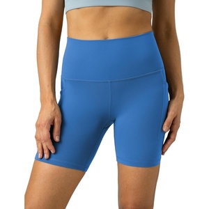 image:imageColorfulkoala Womens Dreamlux Biker Shorts with Pockets 6 Inseam High Waisted Workout Gym Yoga ShortsBaleine Blue