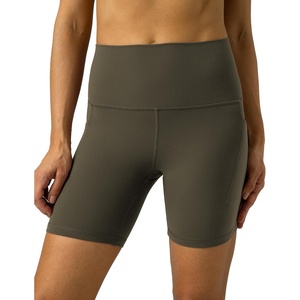 image:imageColorfulkoala Womens Dreamlux Biker Shorts with Pockets 6 Inseam High Waisted Workout Gym Yoga ShortsOlive