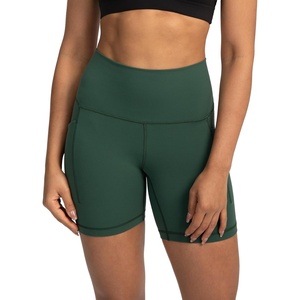 image:imageColorfulkoala Womens Dreamlux Biker Shorts with Pockets 6 Inseam High Waisted Workout Gym Yoga ShortsPine Grove
