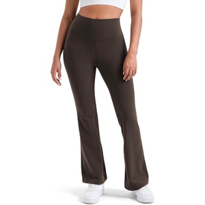 image:imageColorfulkoala Womens Dreamlux Workout Flared Leggings High Waisted Wide Leg Bootcut Yoga Pants 295  315 InseamEspresso