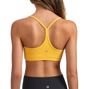 image:imageColorfulkoala Womens Dreamlux Y Back Sports Bra Low Impact Padded Workout Top with Built in Bra AC CupsBlazing Yellow