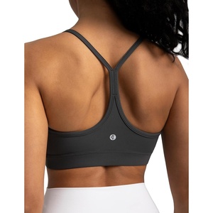 image:imageColorfulkoala Womens Dreamlux Y Back Sports Bra Low Impact Padded Workout Top with Built in Bra AC CupsDark Carobon