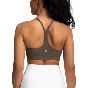 image:imageColorfulkoala Womens Dreamlux Y Back Sports Bra Low Impact Padded Workout Top with Built in Bra AC CupsOlive