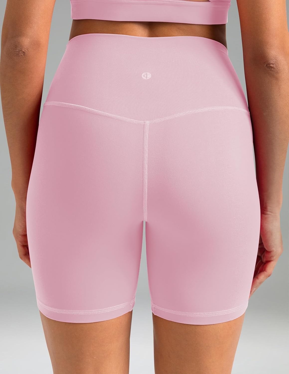 image:imageColorfulkoala Dreamlux No Front Seam High Waist Biker Shorts for Women 6 Inseam Workout Yoga ShortsAlmond Blossom