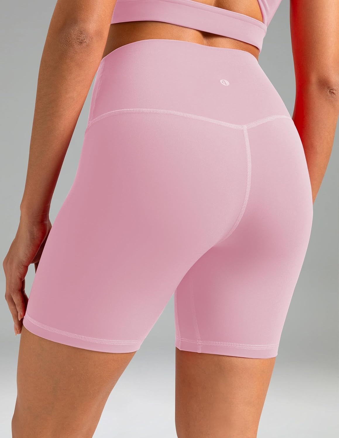 image:imageColorfulkoala Dreamlux No Front Seam High Waist Biker Shorts for Women 6 Inseam Workout Yoga ShortsAlmond Blossom