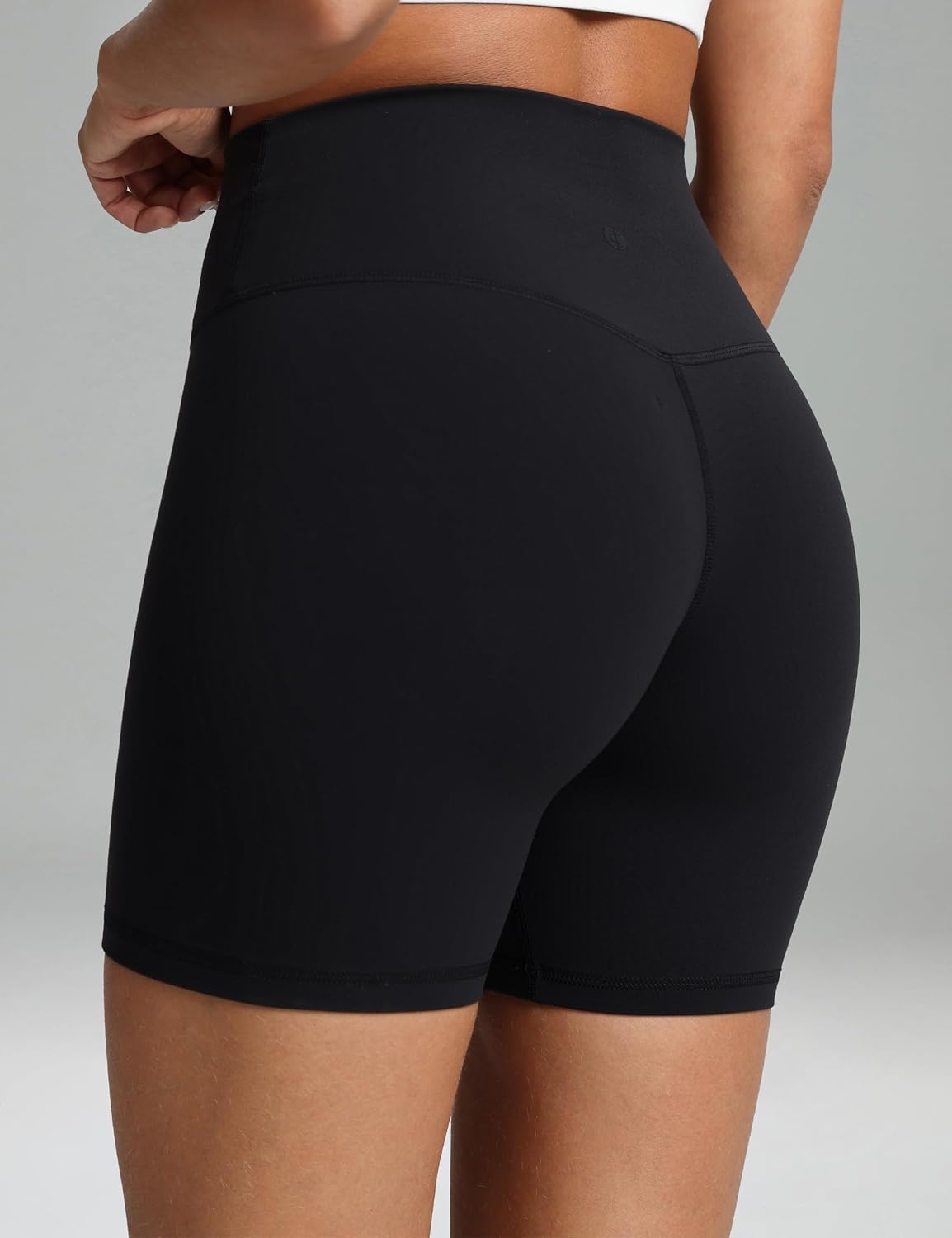 image:imageColorfulkoala Dreamlux No Front Seam High Waist Biker Shorts for Women 6 Inseam Workout Yoga ShortsBlack