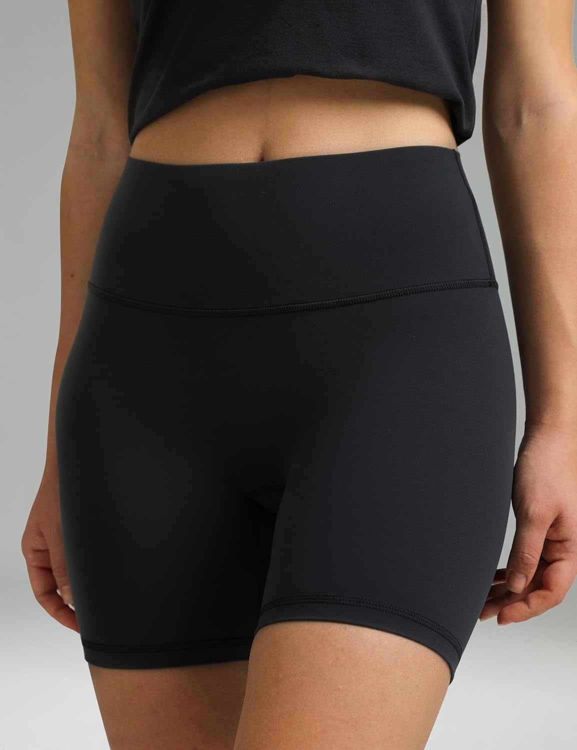 image:imageColorfulkoala Dreamlux No Front Seam High Waist Biker Shorts for Women 6 Inseam Workout Yoga ShortsBlue Ink
