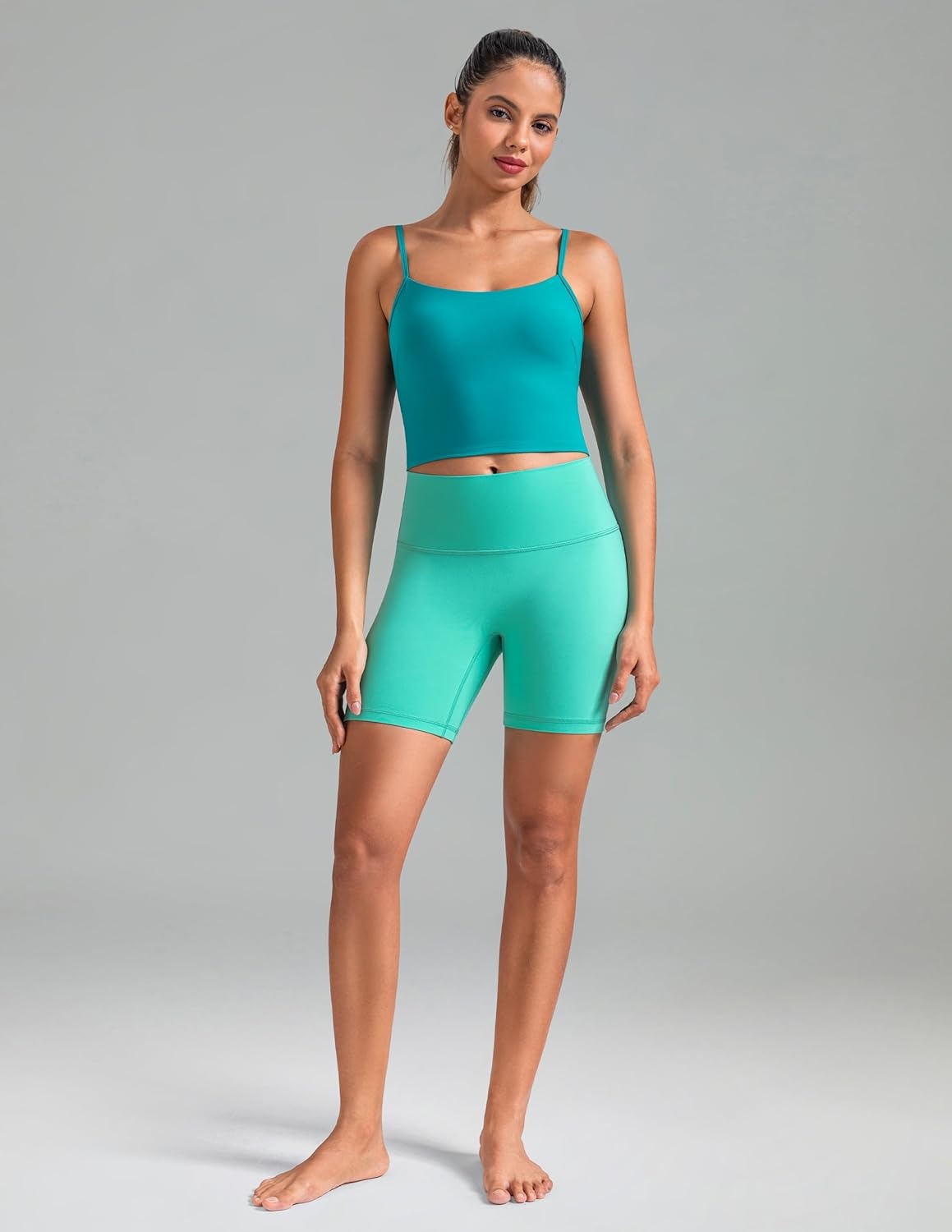 image:imageColorfulkoala Dreamlux No Front Seam High Waist Biker Shorts for Women 6 Inseam Workout Yoga ShortsCockatoo