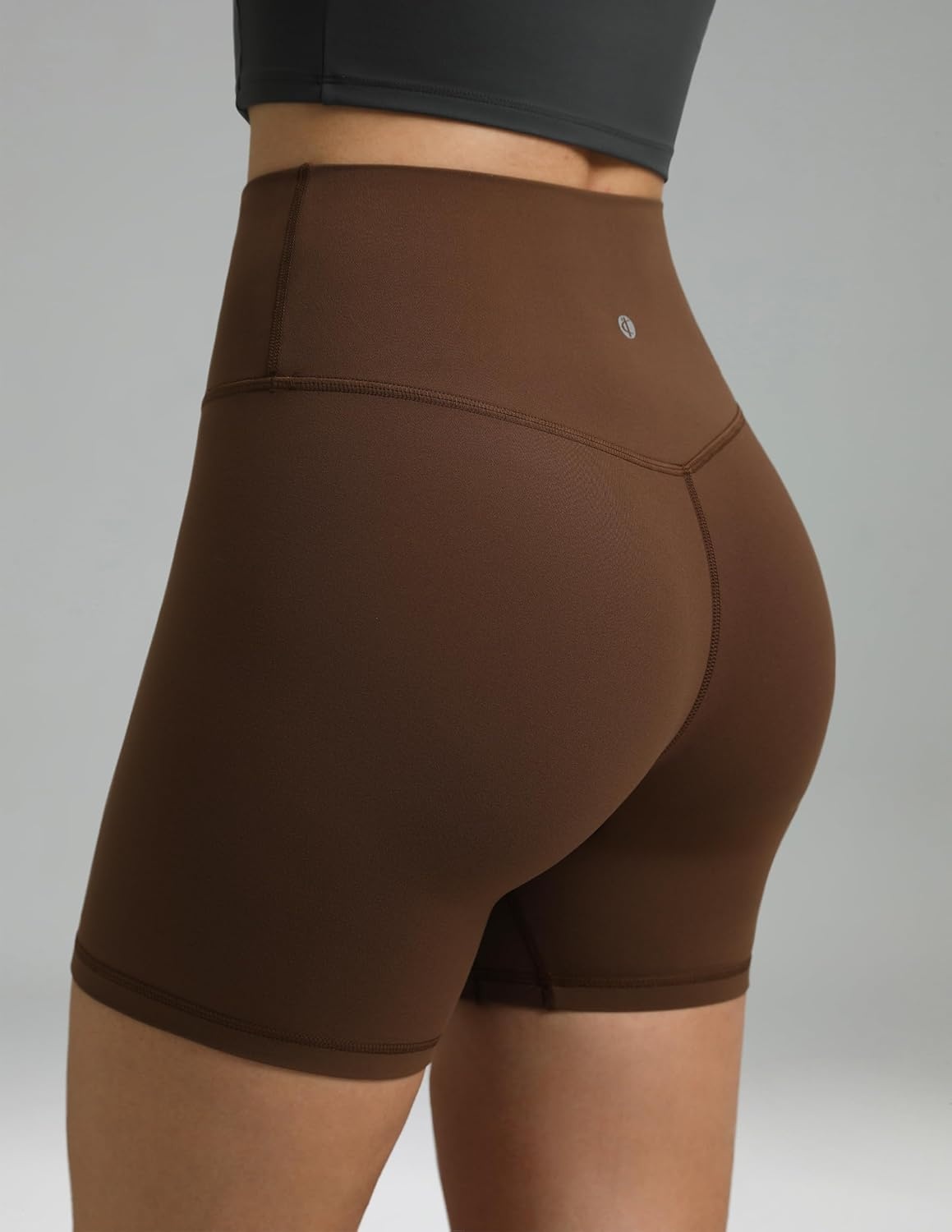 image:imageColorfulkoala Dreamlux No Front Seam High Waist Biker Shorts for Women 6 Inseam Workout Yoga ShortsCocoa