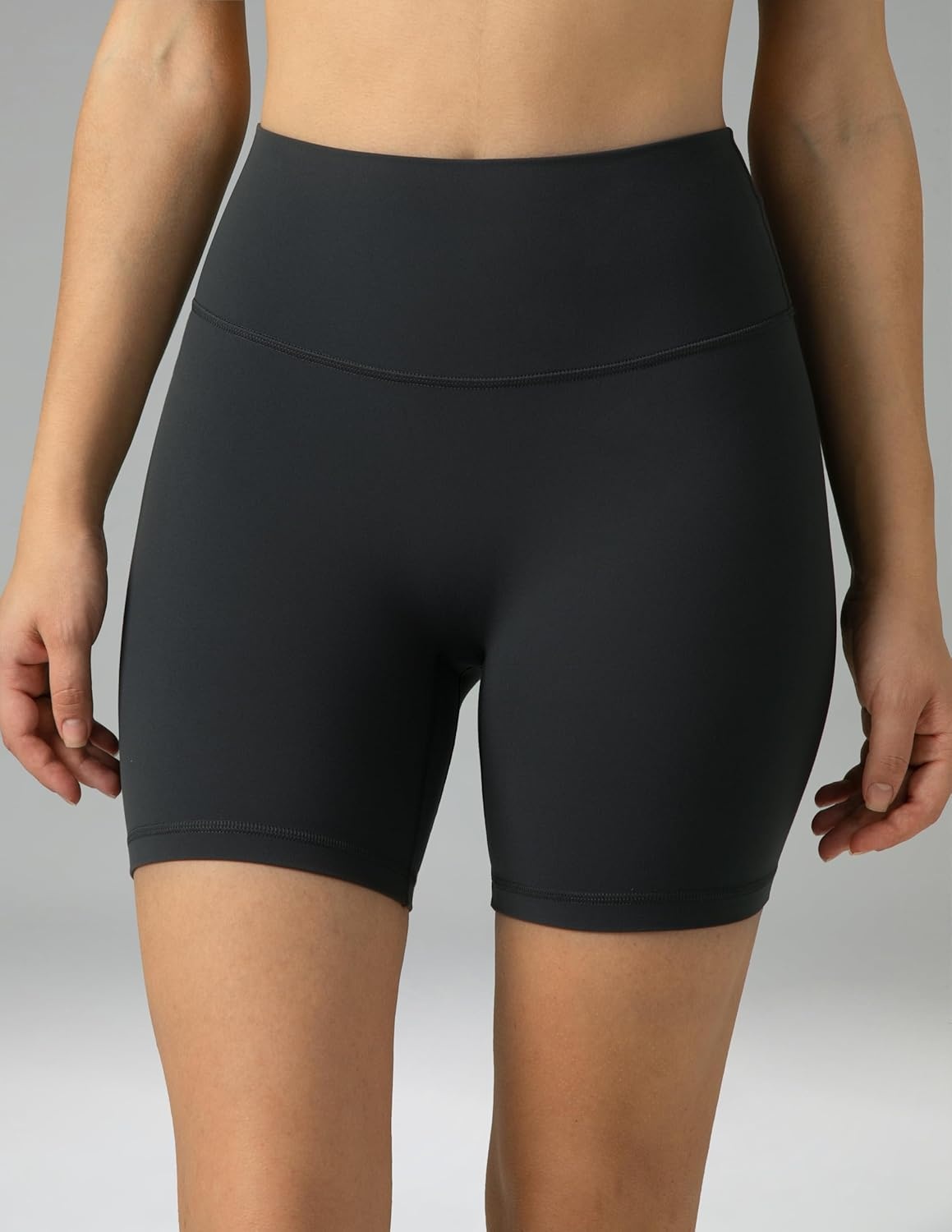image:imageColorfulkoala Dreamlux No Front Seam High Waist Biker Shorts for Women 6 Inseam Workout Yoga ShortsDark Carbon