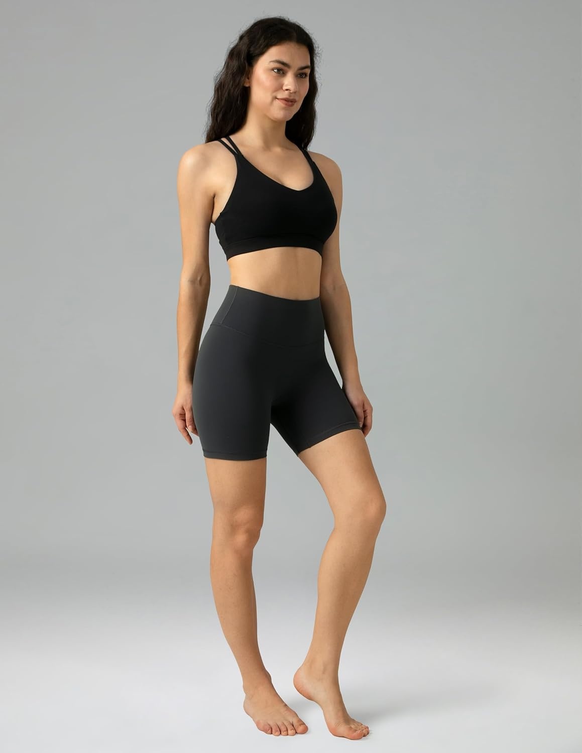 image:imageColorfulkoala Dreamlux No Front Seam High Waist Biker Shorts for Women 6 Inseam Workout Yoga ShortsDark Carbon