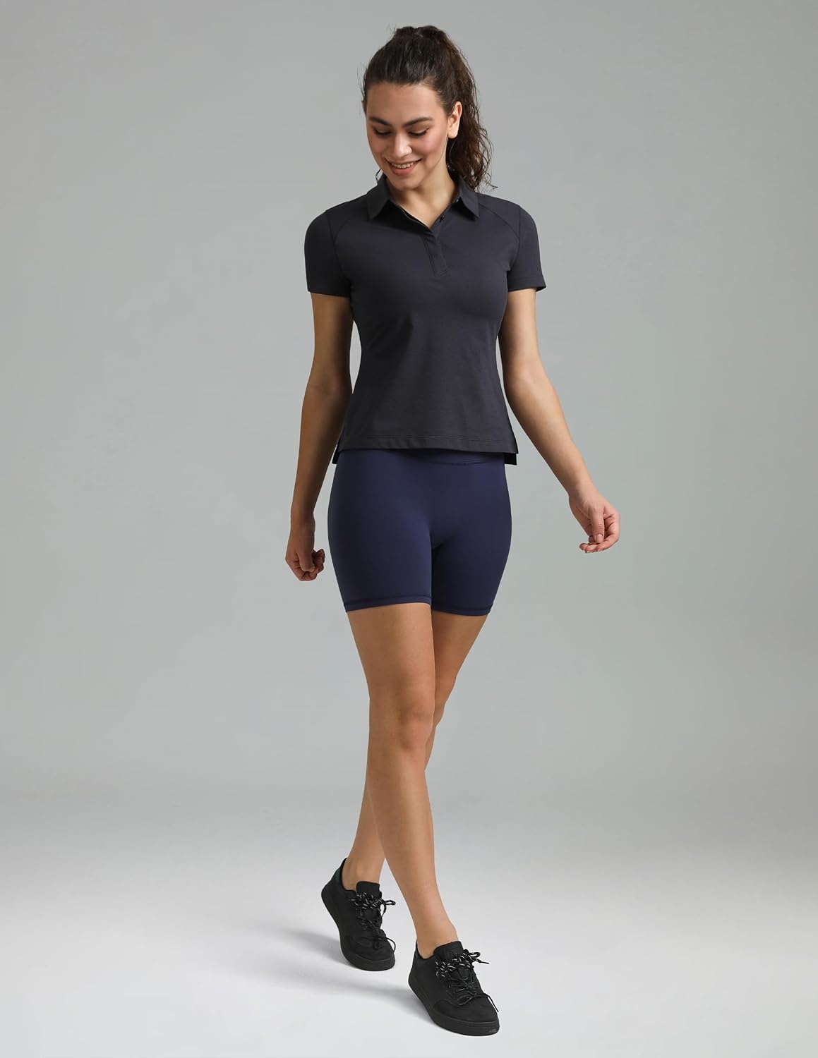 image:imageColorfulkoala Dreamlux No Front Seam High Waist Biker Shorts for Women 6 Inseam Workout Yoga ShortsEclipse