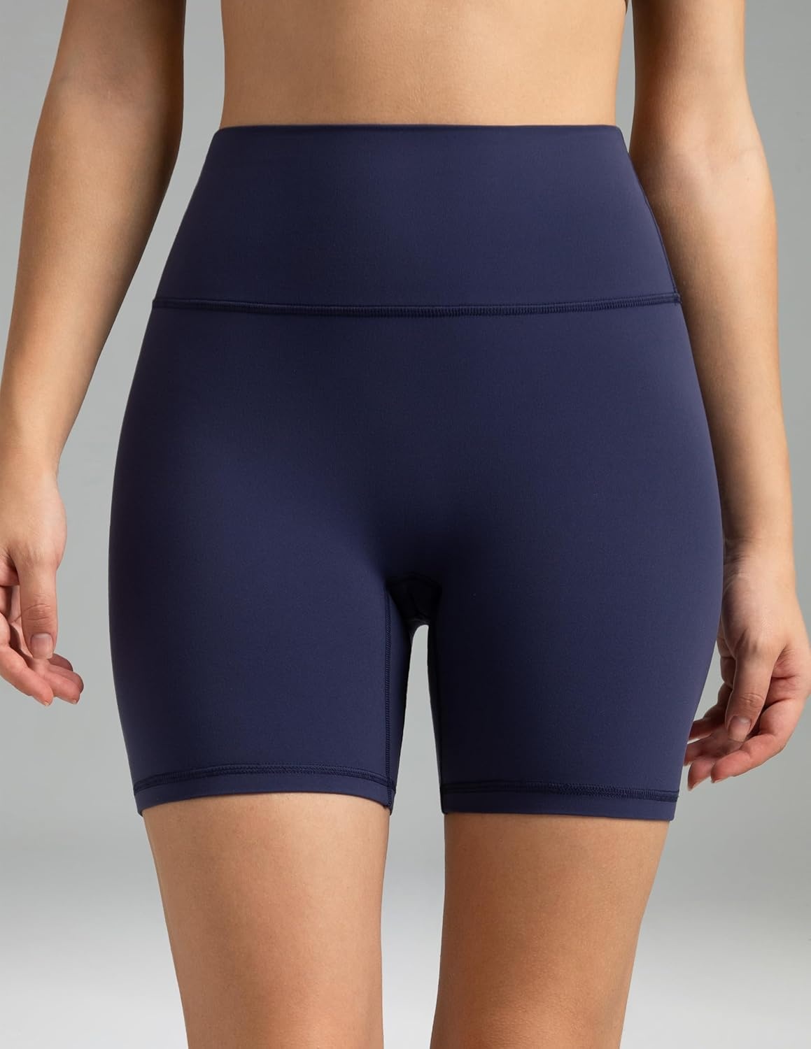 image:imageColorfulkoala Dreamlux No Front Seam High Waist Biker Shorts for Women 6 Inseam Workout Yoga ShortsEclipse