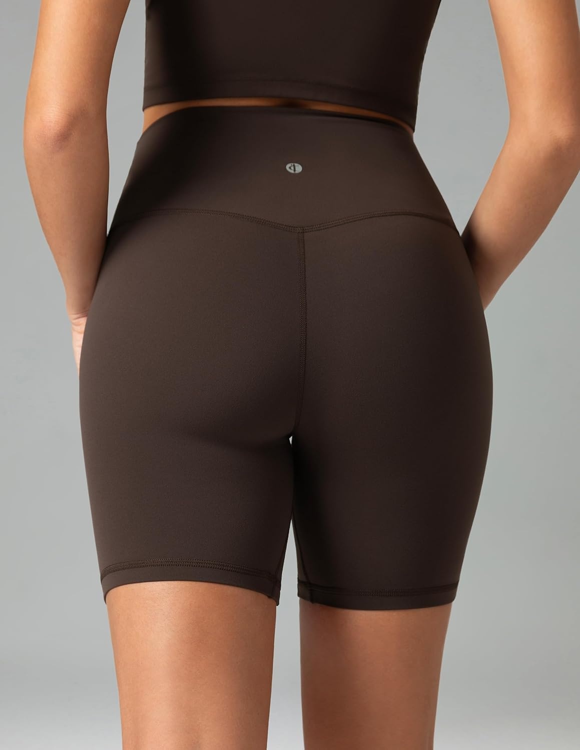image:imageColorfulkoala Dreamlux No Front Seam High Waist Biker Shorts for Women 6 Inseam Workout Yoga ShortsEspresso