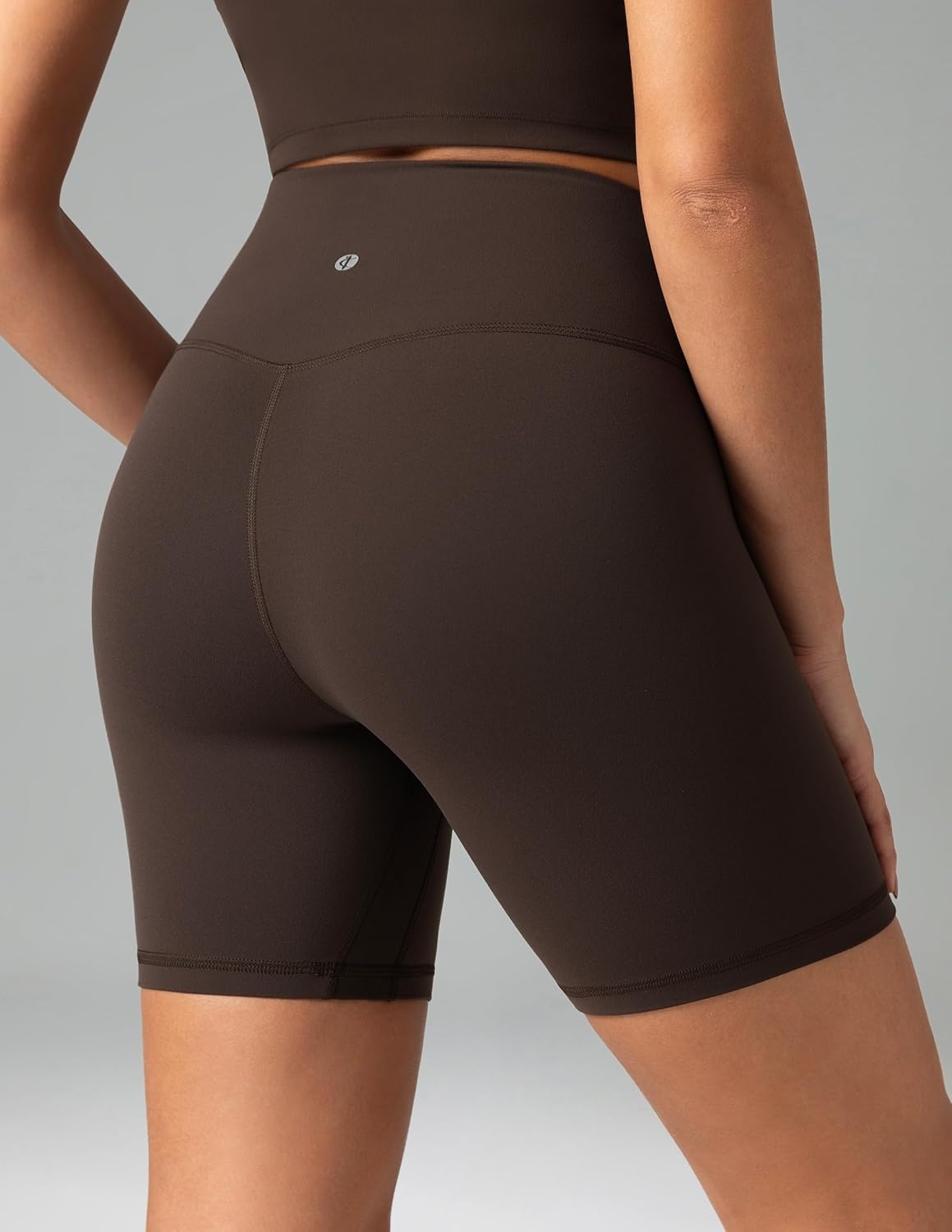 image:imageColorfulkoala Dreamlux No Front Seam High Waist Biker Shorts for Women 6 Inseam Workout Yoga ShortsEspresso