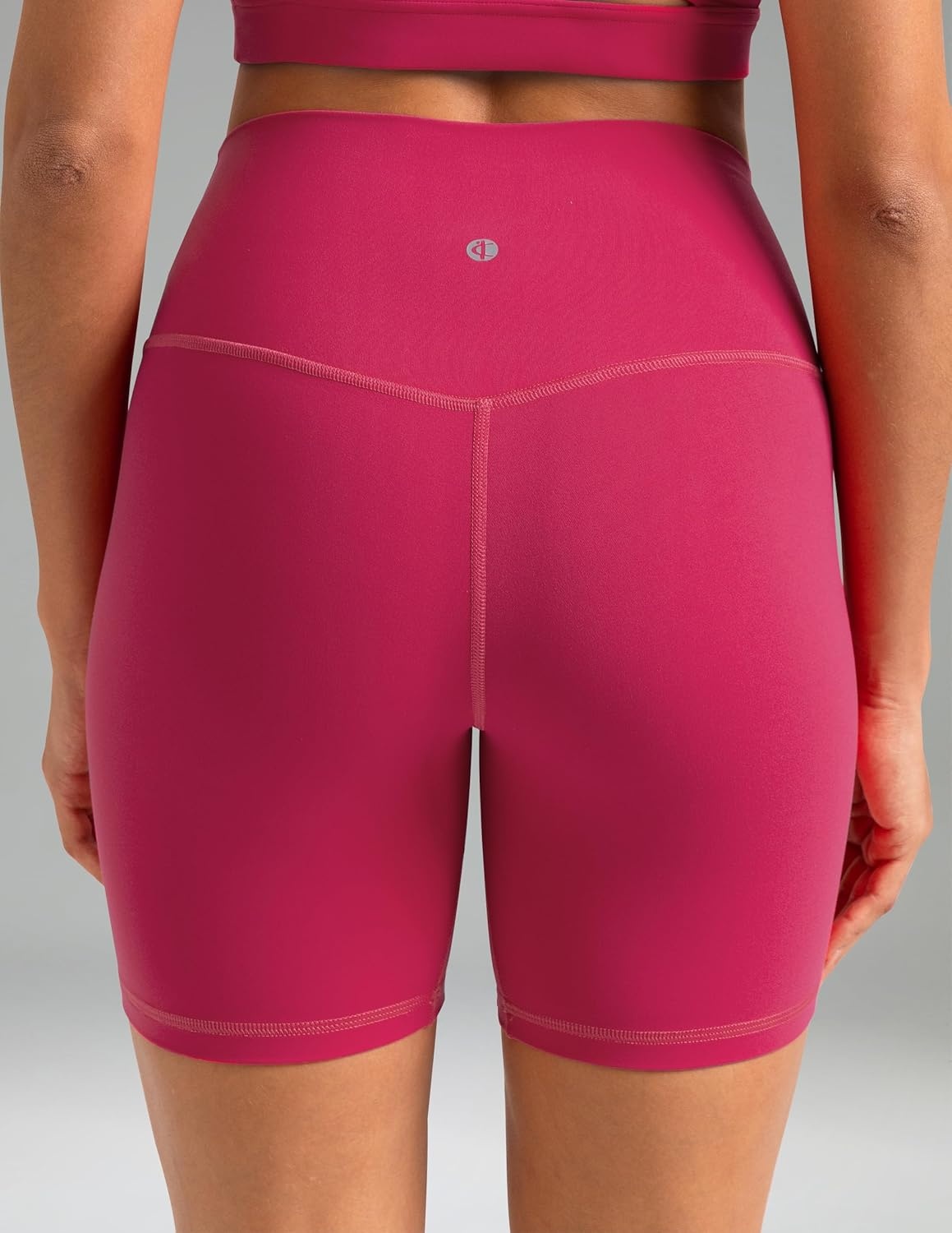 image:imageColorfulkoala Dreamlux No Front Seam High Waist Biker Shorts for Women 6 Inseam Workout Yoga ShortsRaspberry