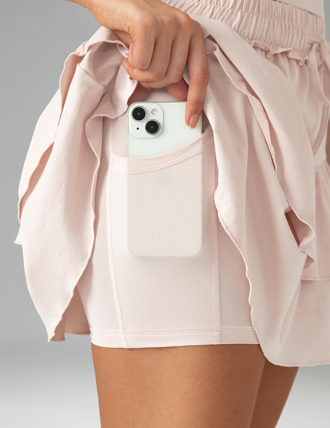 image:imageColorfulkoala Skirts for Women High Waist Mini Tiered ALine Flowy Shorts Tennis Golf Casual Skorts with PocketsMarshmallow Pink