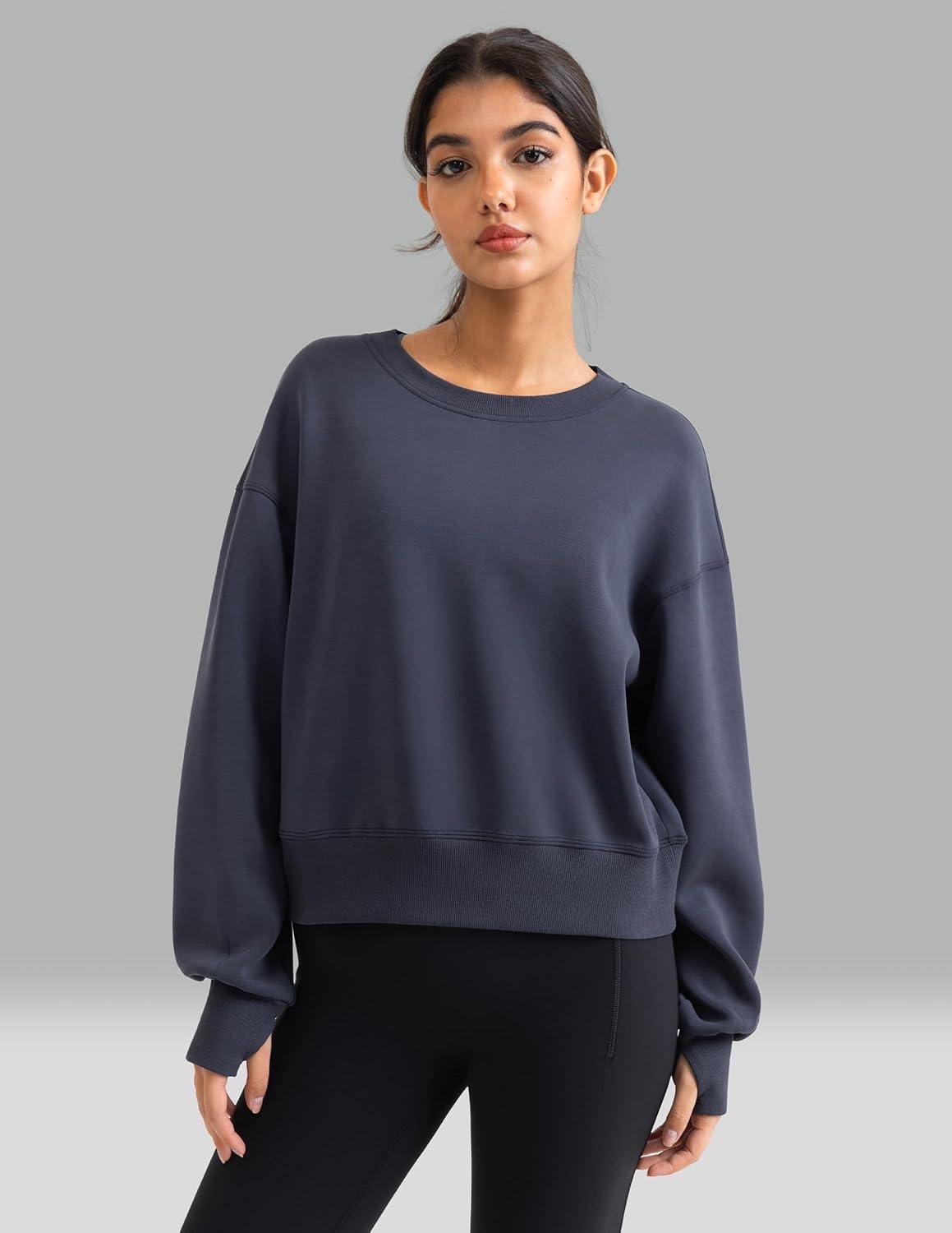 image:imageColorfulkoala Velvra Modal Fleece Lined Pullover Womens Soft amp Warm Lounge Sweatshirt Stylish Winter TopsBlue Ink
