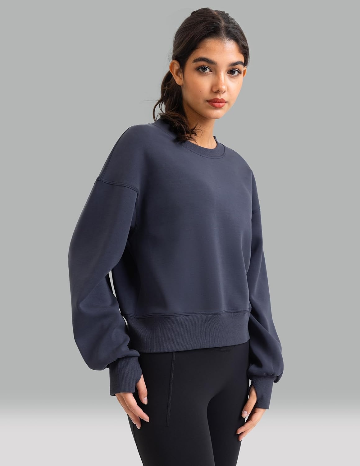 image:imageColorfulkoala Velvra Modal Fleece Lined Pullover Womens Soft amp Warm Lounge Sweatshirt Stylish Winter TopsBlue Ink