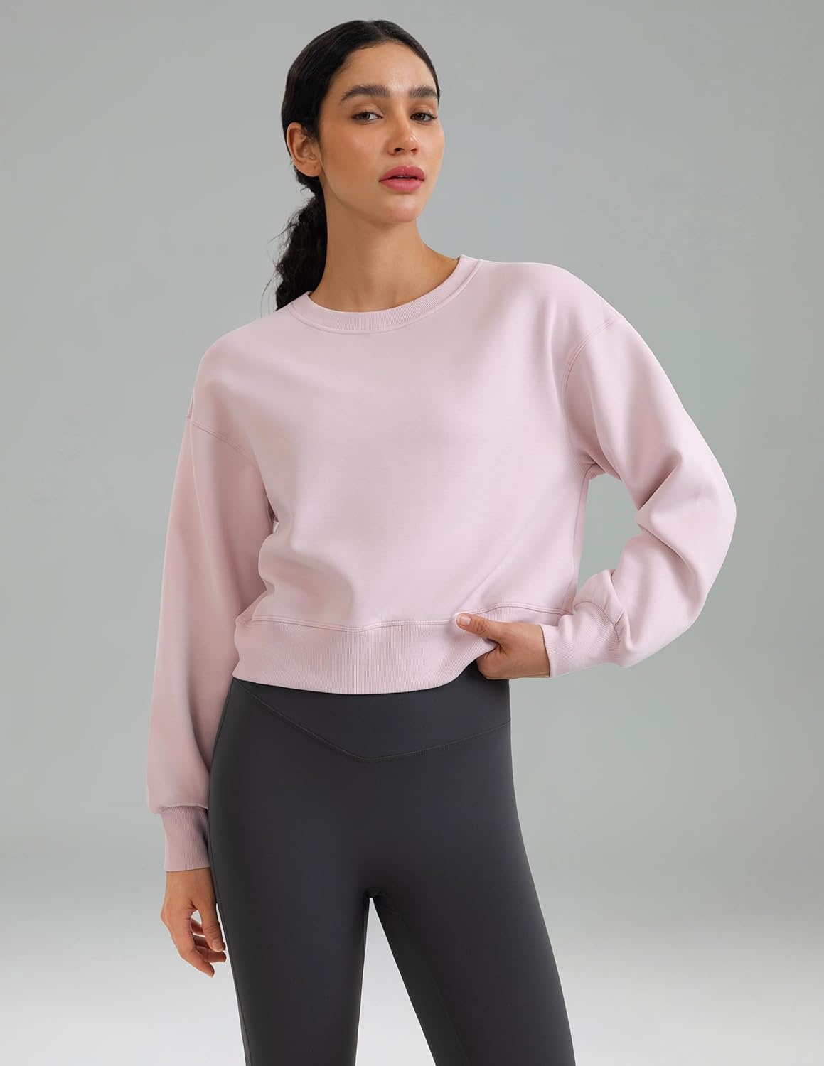 image:imageColorfulkoala Velvra Modal Fleece Lined Pullover Womens Soft amp Warm Lounge Sweatshirt Stylish Winter TopsCrystal Pink