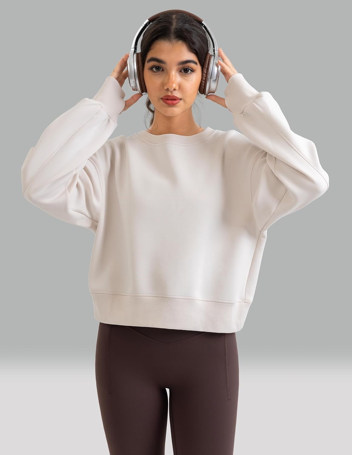 image:imageColorfulkoala Velvra Modal Fleece Lined Pullover Womens Soft amp Warm Lounge Sweatshirt Stylish Winter TopsIvory