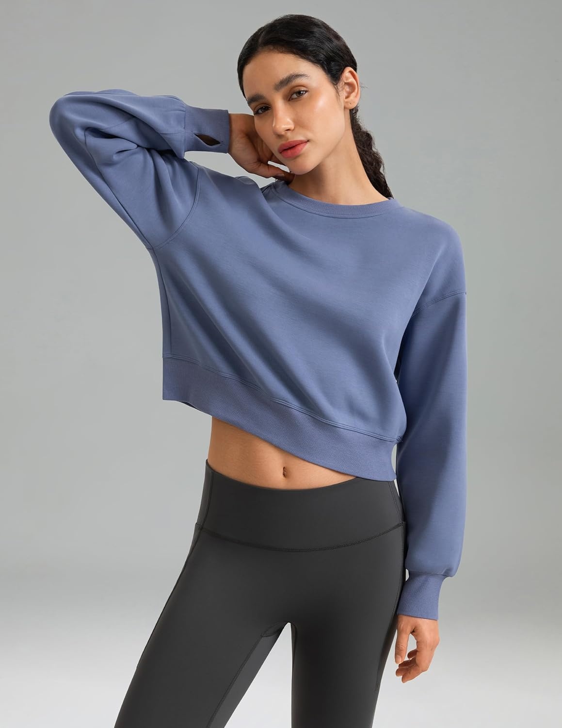 image:imageColorfulkoala Velvra Modal Fleece Lined Pullover Womens Soft amp Warm Lounge Sweatshirt Stylish Winter TopsNiagara Blue