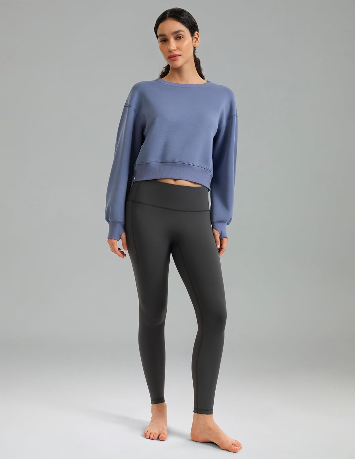 image:imageColorfulkoala Velvra Modal Fleece Lined Pullover Womens Soft amp Warm Lounge Sweatshirt Stylish Winter TopsNiagara Blue