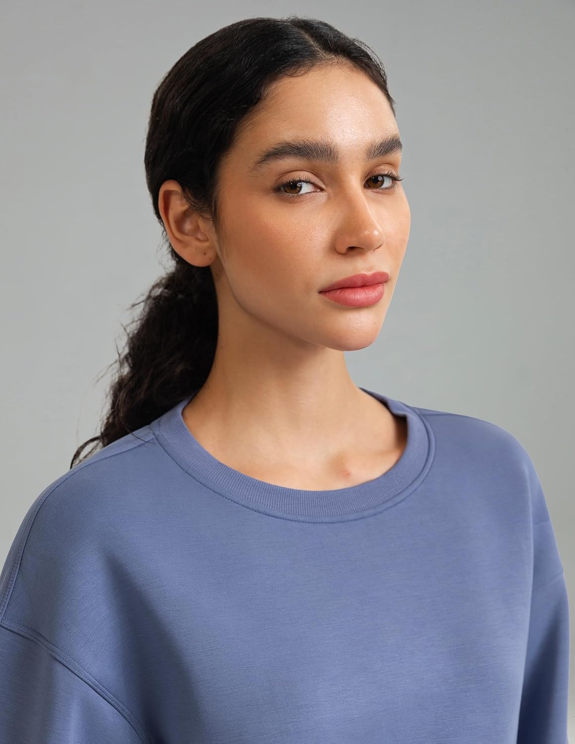 image:imageColorfulkoala Velvra Modal Fleece Lined Pullover Womens Soft amp Warm Lounge Sweatshirt Stylish Winter TopsNiagara Blue
