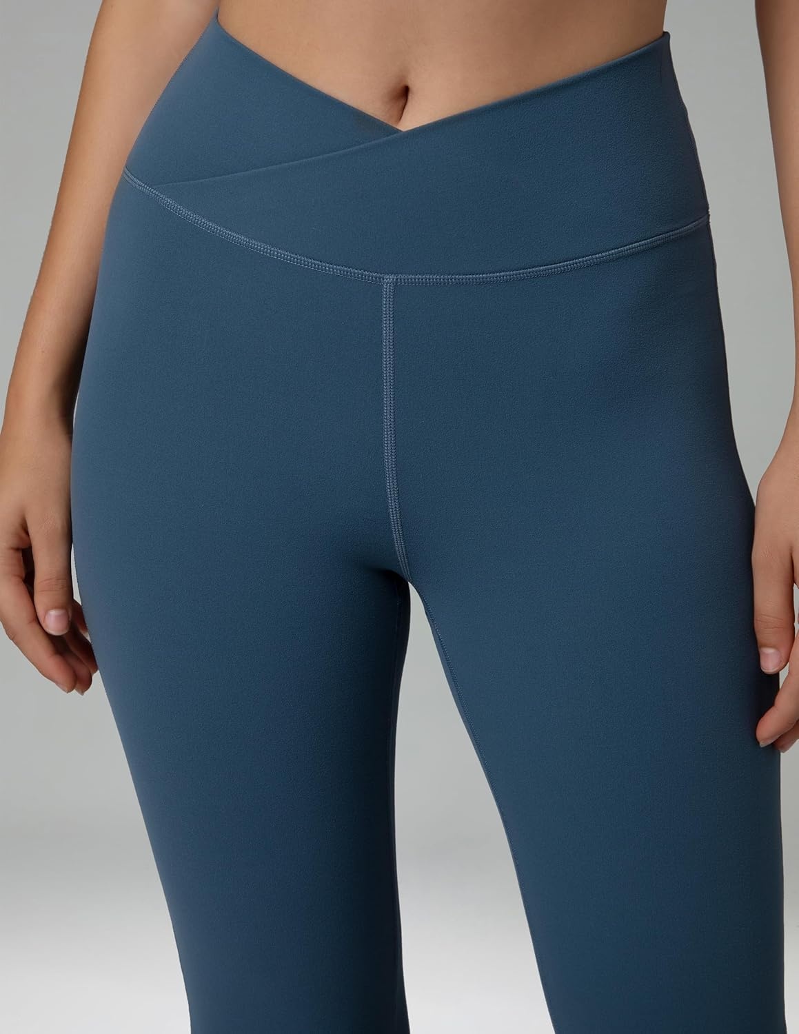 image:imageColorfulkoala Womens Dreamlux Crossover Flare Leggings High Waisted Tummy Control Wide Leg Yoga Pants 295 315 InseamDark Jasper