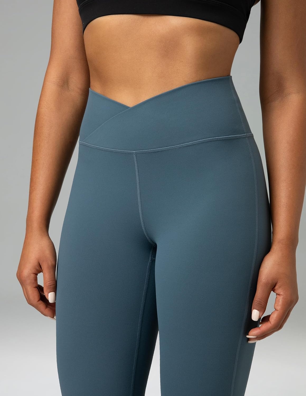 image:imageColorfulkoala Womens Dreamlux Crossover Flare Leggings High Waisted Tummy Control Wide Leg Yoga Pants 295 315 InseamDark Jasper