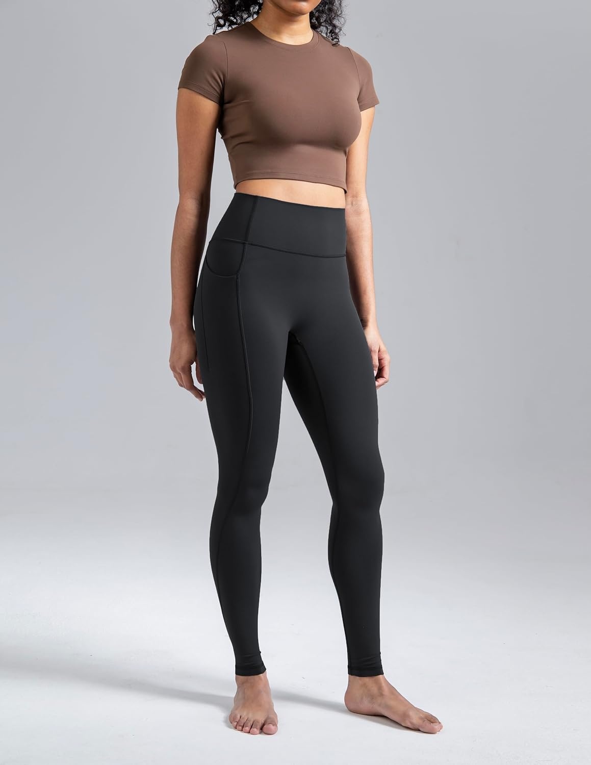 image:imageColorfulkoala Womens Dreamlux HighWaisted No Front Seam Yoga Leggings with PocketsBlack