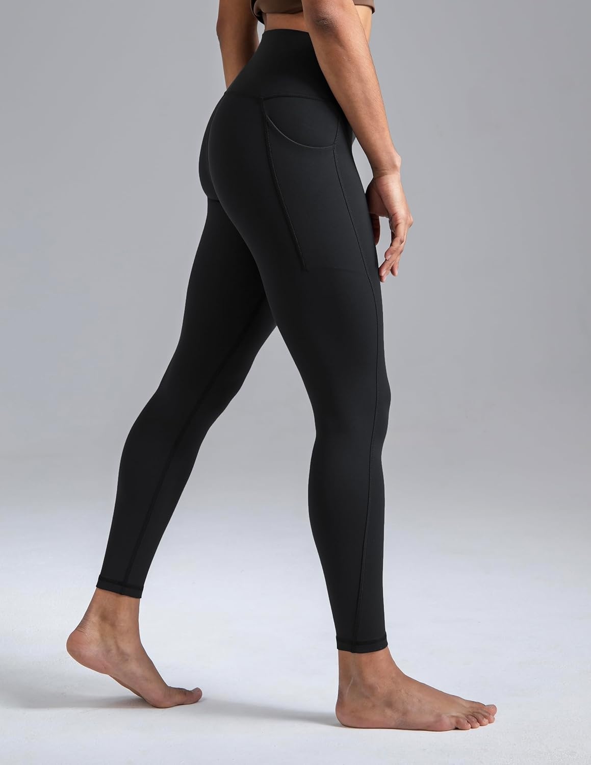 image:imageColorfulkoala Womens Dreamlux HighWaisted No Front Seam Yoga Leggings with PocketsBlack