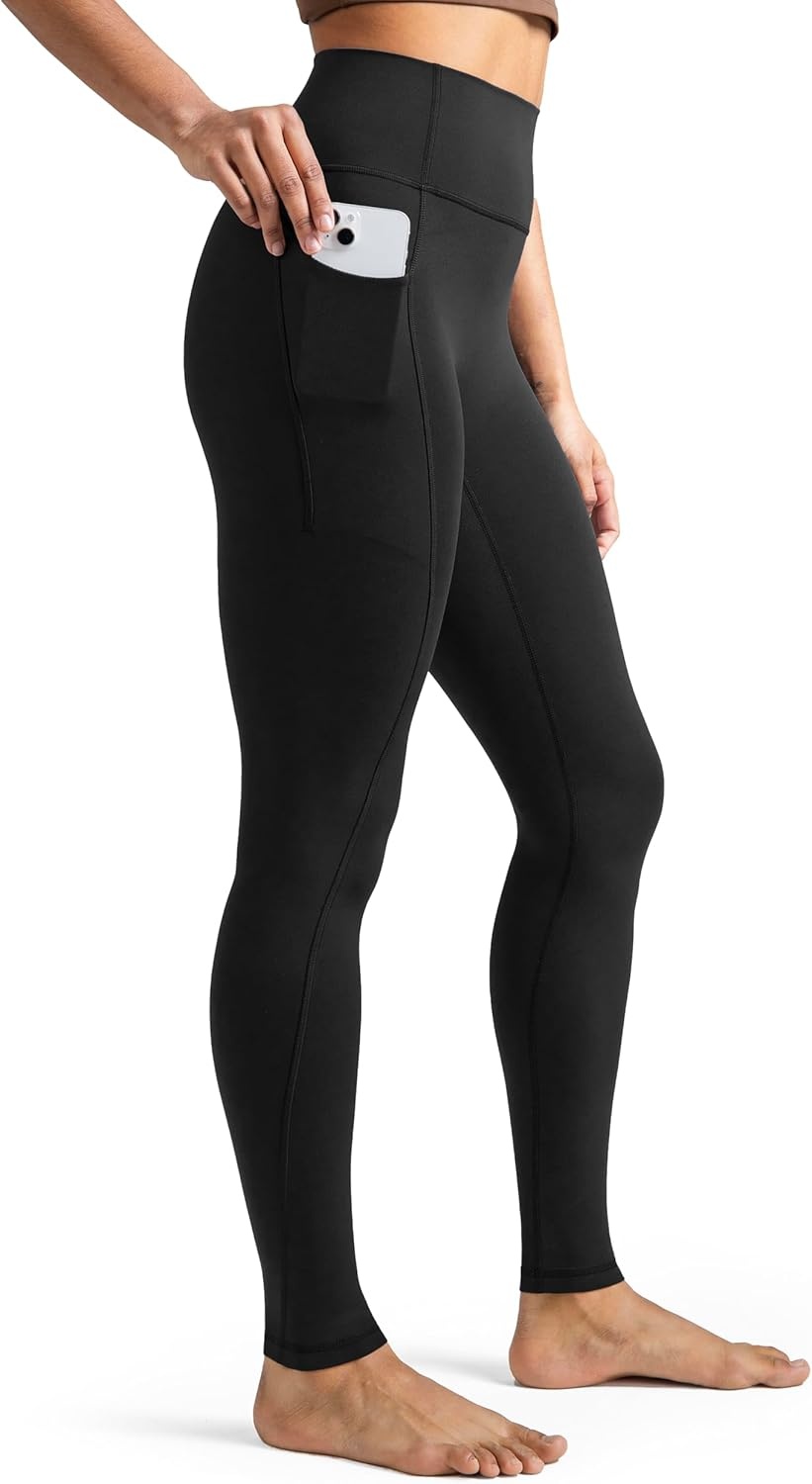 image:imageColorfulkoala Womens Dreamlux HighWaisted No Front Seam Yoga Leggings with PocketsBlack